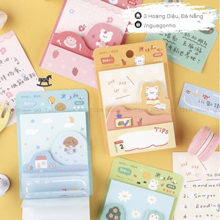 Tập 100 Note Ghi Chú 4Designs Sweet Pets Giấy Note Ghi Chú, Giấy Note Cute Trang Trí Bullet Journal - Tiệm Ngựa Gỗ
