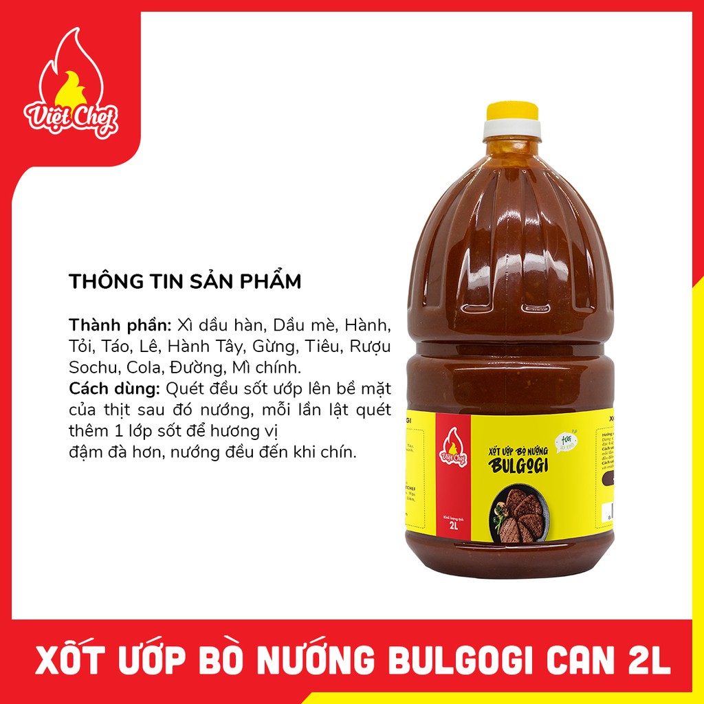 Xốt Ướp Bò Nướng Bulgogi 2L - Xốp Ướp Thịt Chuẩn Vị Bulgogi Gia Vị Ướp Nướng Cho Mọi Gia Đình