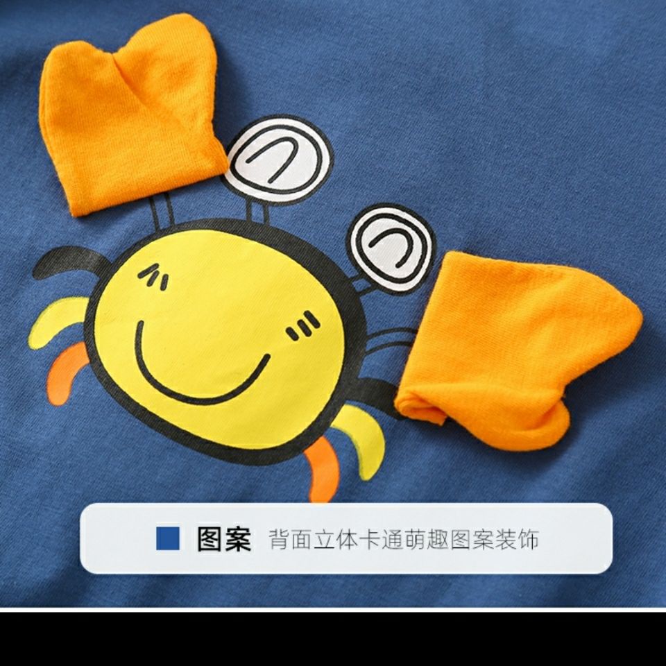 Áo Liền Quần Sát Nách In Hình Con Cua Cho Bé Trai Sơ Sinh