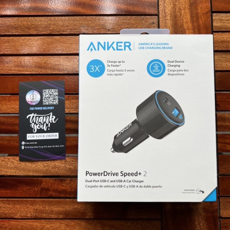 Tẩu sạc Anker 2 cổng 49.5W Powerdrive II Power Delivery - A2229 - Bảo hành 12 tháng