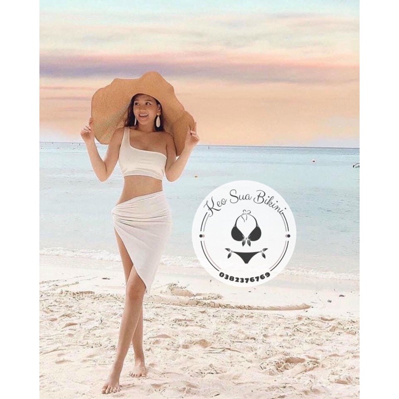 SET BIKINI 3 CHI TIẾT LỆCH VAI VÁY NHÚN CHE BỤNG CỰC CHẤT | BigBuy360 - bigbuy360.vn