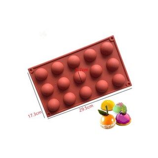 Khuôn Silicon Socola/Thạch/Đá/Kẹochipchip/Pudding Hình Tròn Bán Cầu
