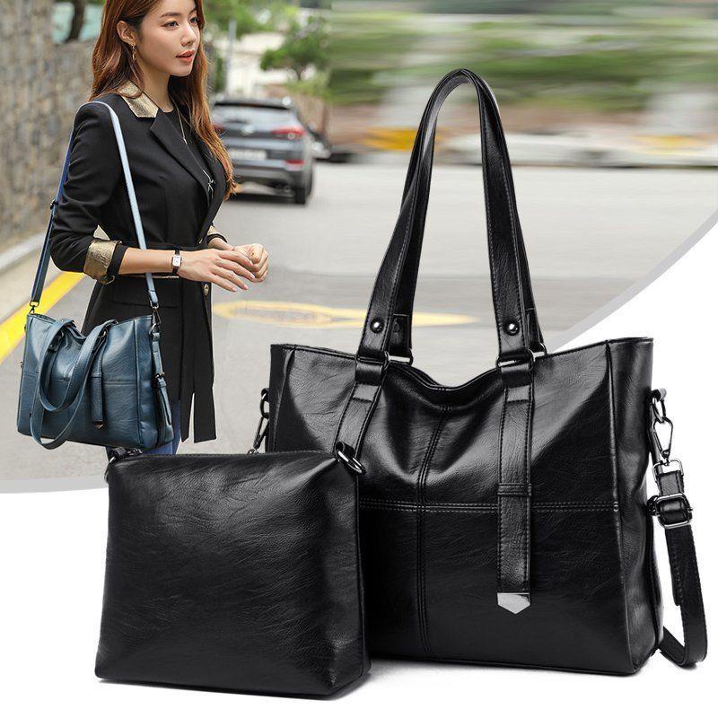 Túi Boutique Bé Gái Da Thật Nữ Túi Lớn 2022 Da Mềm Hợp Thời Trang Một Vai Tote Túi Đeo chéo Dung Tích Lớn Trung A