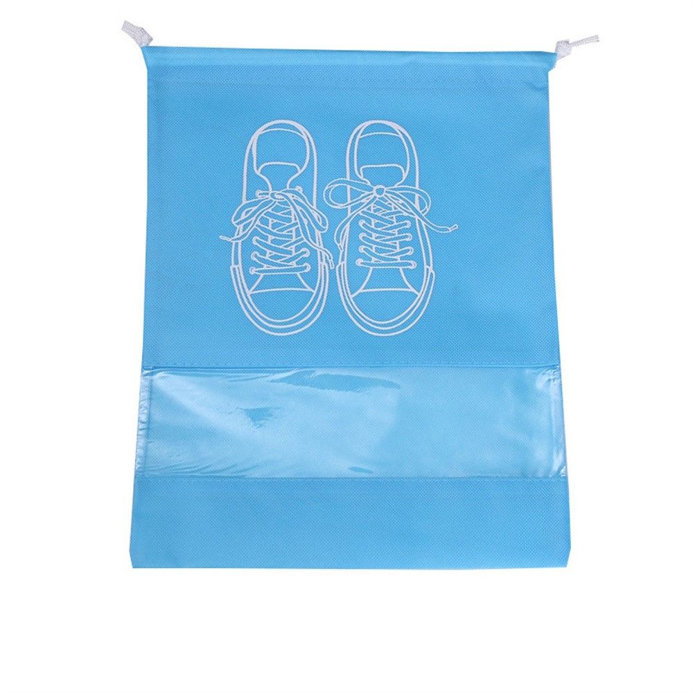 Túi Đựng Giày Mang Đi Du Lịch Chất Liệu Vải Không Dệt Dày Dặn Có Dây Rút Gọn Nhẹ Nhiều Màu Sắc