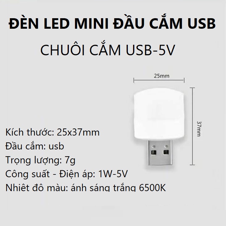 Đèn led mini 5V cổng cắm USB siêu sáng, làm đèn ngủ, đèn đánh dấu vị trí ban đêm