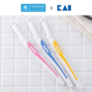 [CHÍNH HÃNG] 01 vỉ Dao Cạo Lông Mày Nữ KAI Pretty Eyebrow (vỉ 3+1 chiếc)