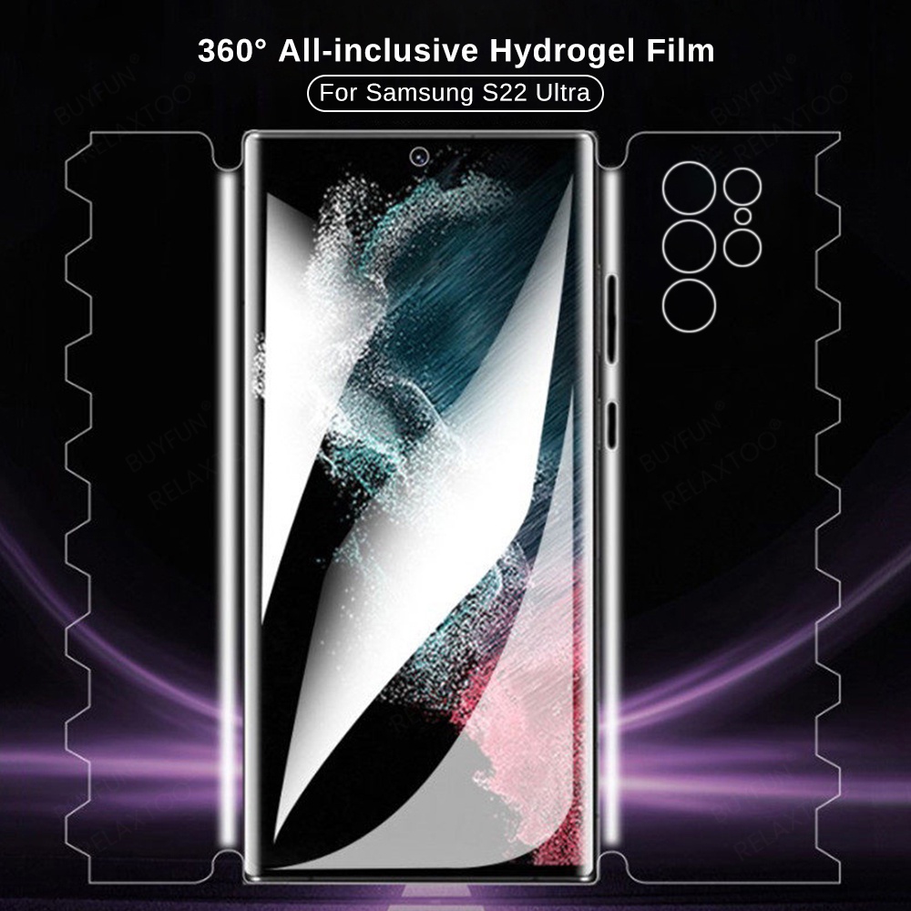 360°Double Soft Hydrogel Protector Film For Samsung Galaxy S22 Ultra S22 Plus Screen Film Sansun S22Ultra S22Plus S 22 Not Glass