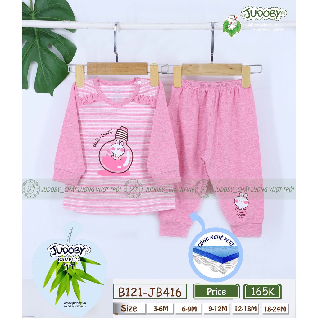 Judoby - Bộ cài vai dài tay chất Bamboo mỏng BT+BG (6-24M) JB416