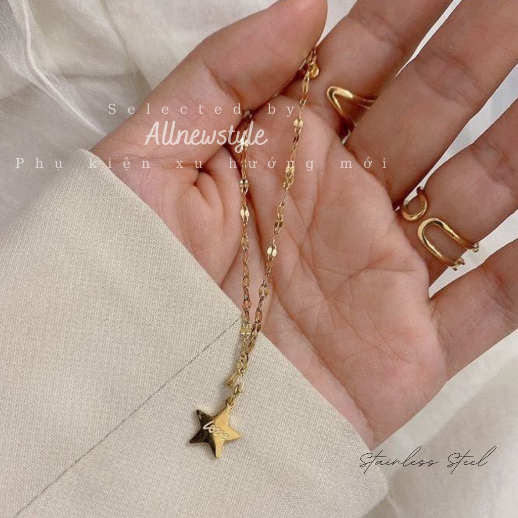 Vòng cổ Korea Allnewstyle chất thép mạ vàng 18K