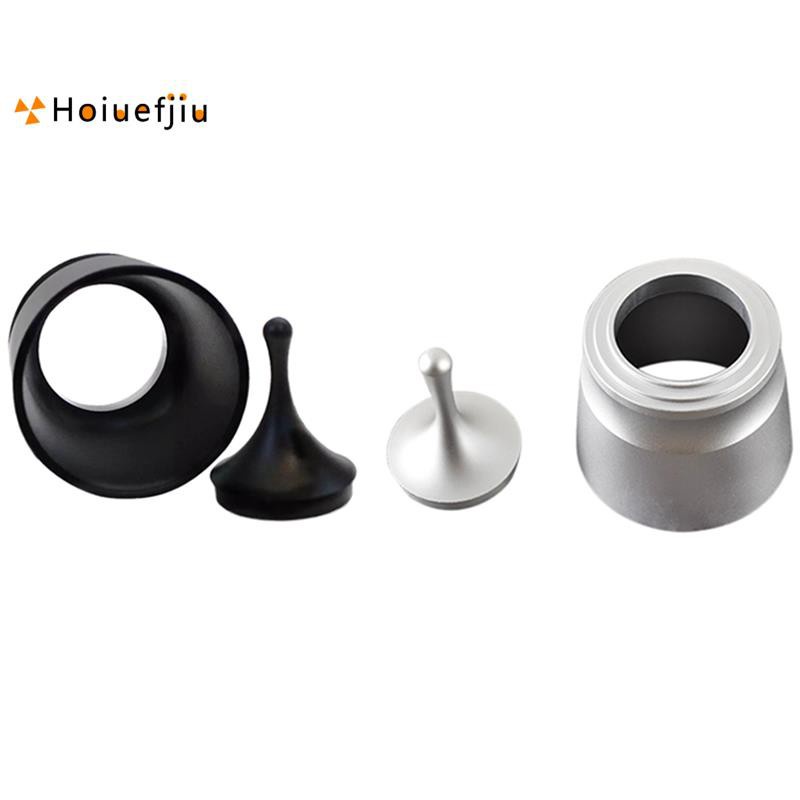2x Aluminum Alloy Smart Dosing Ring for Brewing Bowls for 58mm Coffee Tampering Espresso Barista Tool Sier & Black