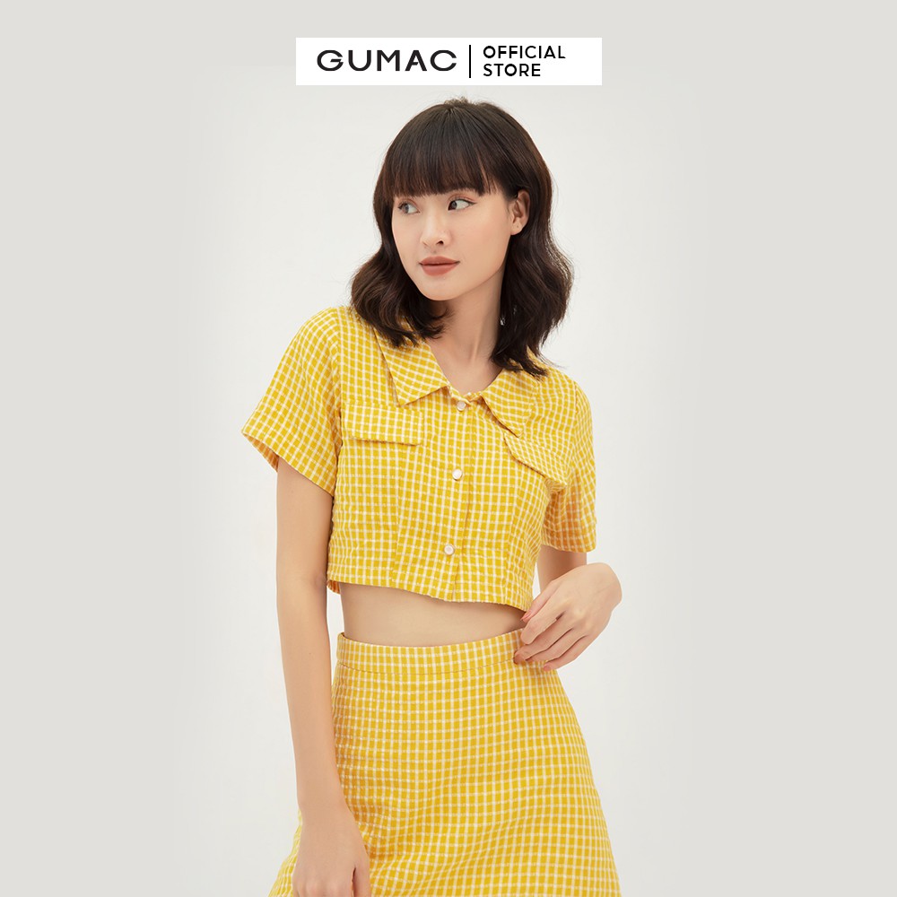 Chân váy nữ caro GUMAC phong cách cá tính, năng động màu vàng VB333 | BigBuy360 - bigbuy360.vn