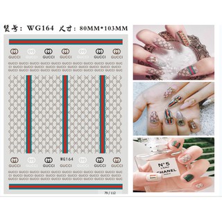 Sticker dán móng tay logo, thương hiệu mẫu ms