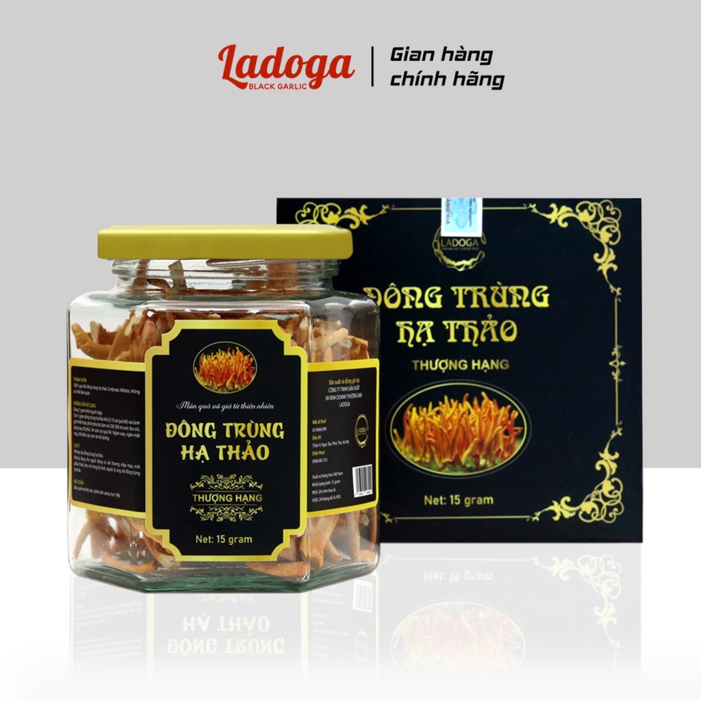 Đông Trùng Hạ Thảo LADOGA sấy thăng hoa đóng hộp 10gr và 15gr