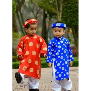 (XƯỞNG SỈ LẺ ÁO DÀI) Áo dài gấm thái tuấn truyền thống bé trai và bé gái - ĐỦ MẪU ĐỦ SIZE