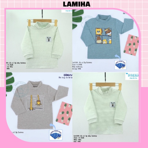 Áo thun áo giữ nhiệt dài tay thu đông cho bé trai bé gái chất dày dặn Dokma sale size 6-36M  Lamiha