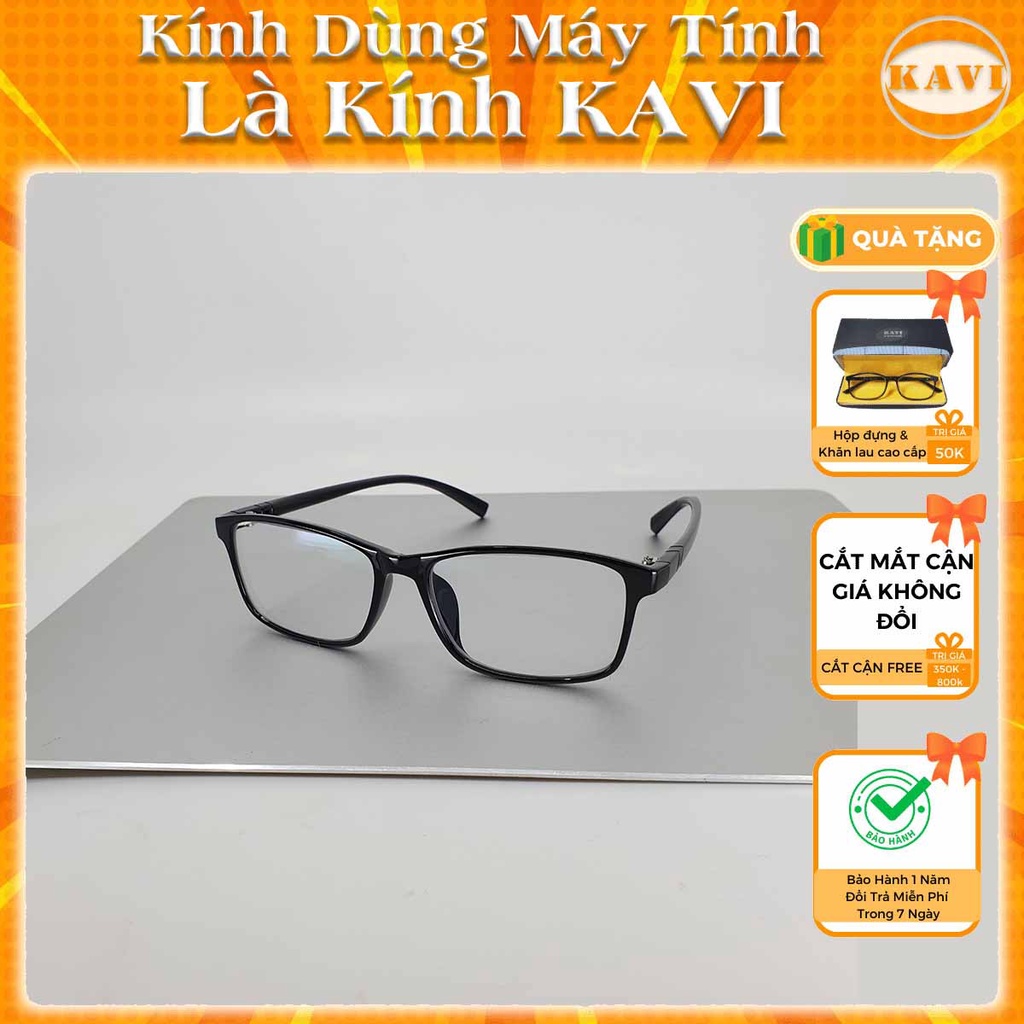 Kính Chống Ánh Sáng Xanh Khi Dùng Máy Tính Kavi KV026 - Dáng chữ nhật tròn basic dễ đeo hợp mặt, cắt cận giá không đổi