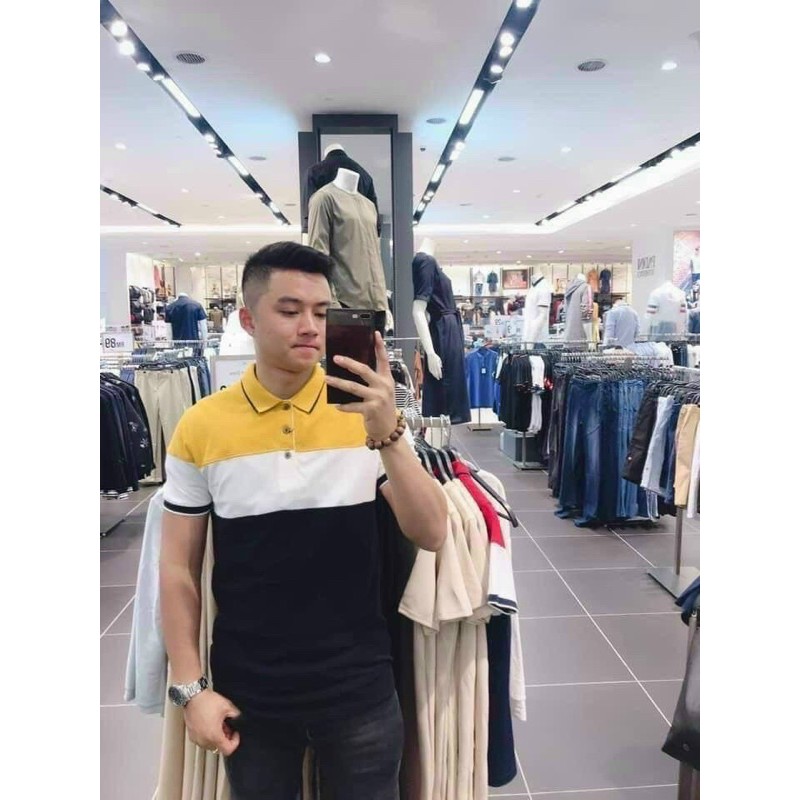 BÁN SỈ ÁO POLO PHỐI VÀNG CHO NAM | BigBuy360 - bigbuy360.vn