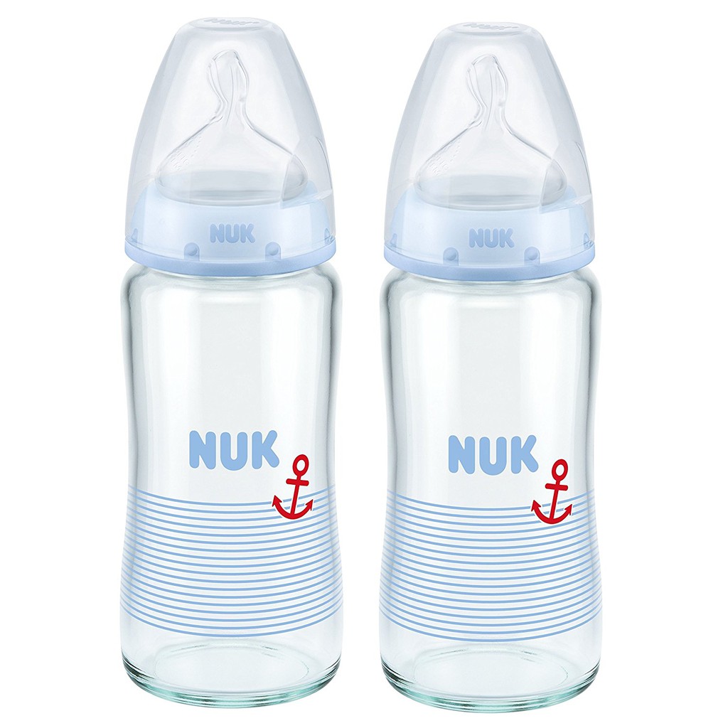 Bình sữa NUK thủy tinh 120 - 240ml ty Silicone S1-M