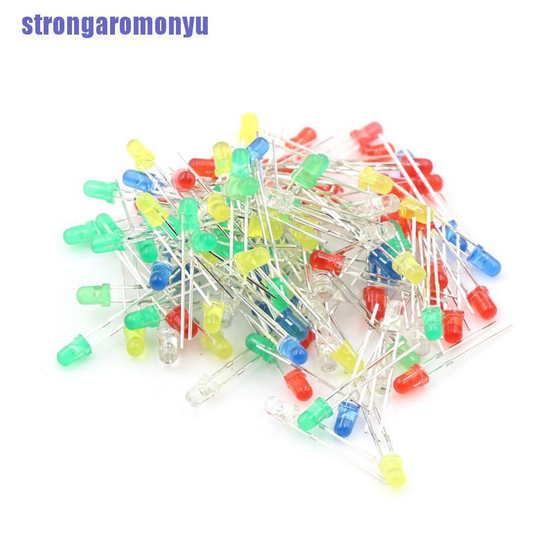 Set 100 Điốt Đèn Led 3mm 20ma 2pin Chất Lượng Cao