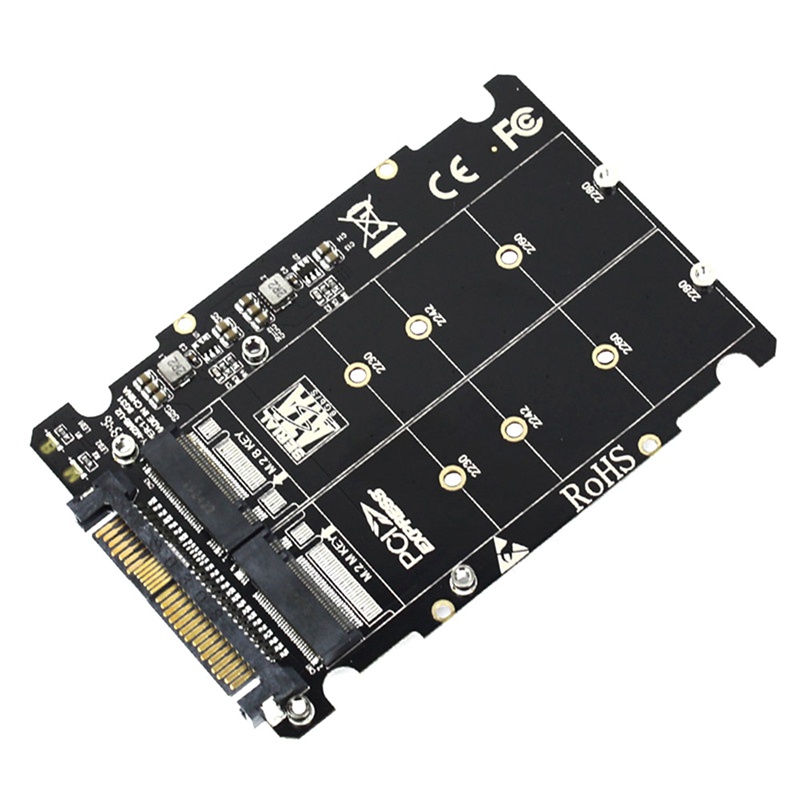 2 in 1 M.2 NVMe SATA U2PCB M.2 NVME SSD Key M Key B SSD to U.2 SFF-8639 Adapter PCIe M2 Converter Desktop Computer Parts