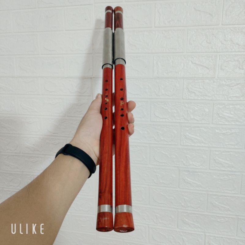 Sáo Mèo Kép Tone F Bb Gỗ Hồng Đào Hàng Cao Cấp Free Ship