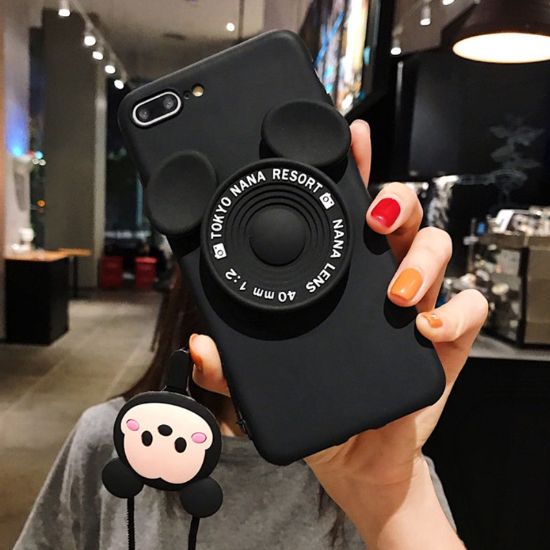 Ốp điện thoại Tpu mềm có gương hình Mickey Minnie thích hợp cho Iphone 6 6s 7 8 Plus Se 2020 X Xr Xs Max 11 12 Pro Max