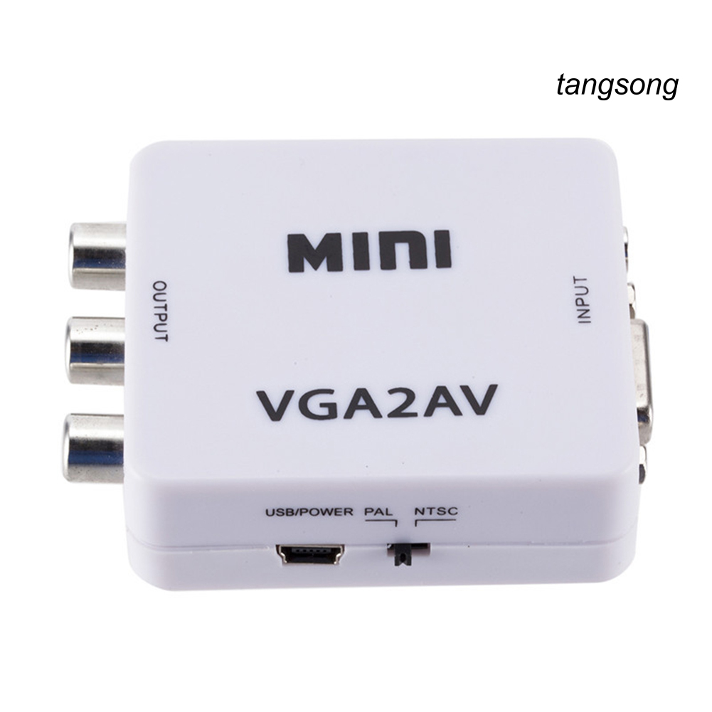 Bộ Chuyển Đổi Âm Thanh Ts-1080P Mini Vga Sang Rca / Av / Cvsb + Cho Hdtv / Pc