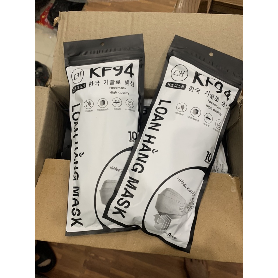 1 túi - 10 chiếc khẩu trang y tế KF 94 công nghệ Hàn Quốc - khẩu trang kháng khuẩn 4D