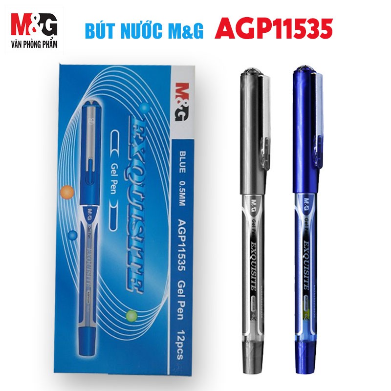 Bút nước M&amp;G Exquiste AGP11535 ngòi 0.5mm mực xanh, đen