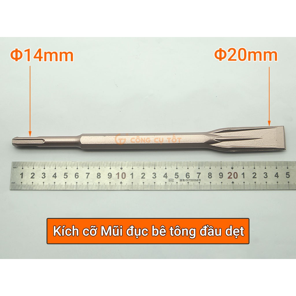 Mũi đục bê tông dẹt lâu cùn