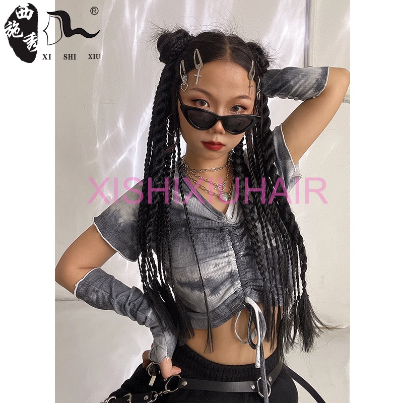 Tóc giả MISS FANCY thắt bím 1 bên 55cm thời trang cá tính cho nữ