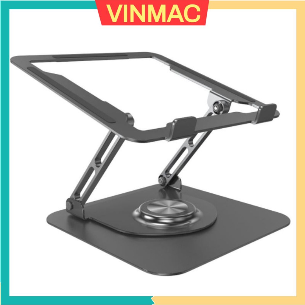 Giá đỡ laptop tablet bằng nhôm kiêm đế tản nhiệt nâng Macbook máy tính bảng Ipad F147, F119 chân đế xoay 360 độ.
