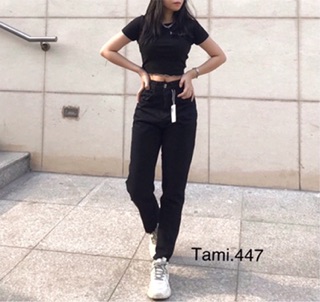 Quần Baggy JEANS ĐEN TRƠN