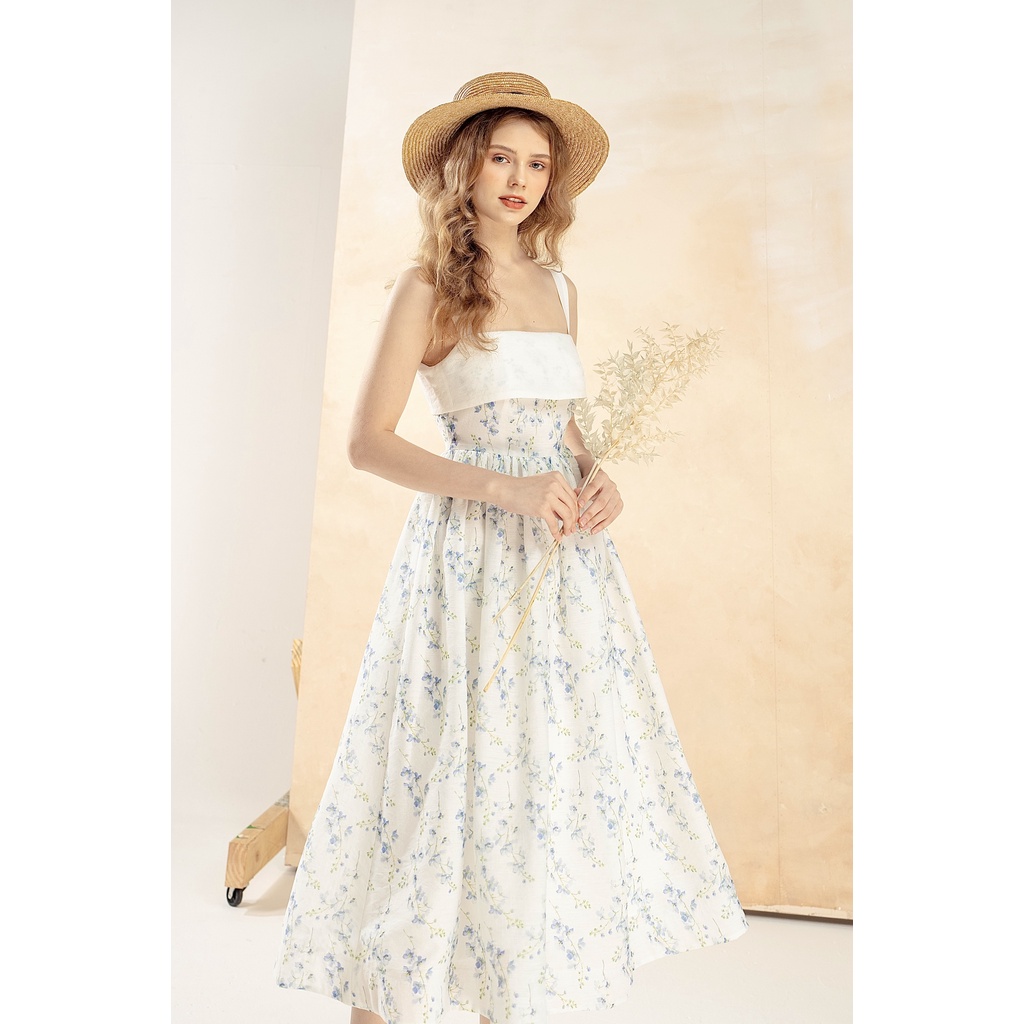 TIELA  Đầm váy hoa xoè hai dây - Wendy Dress