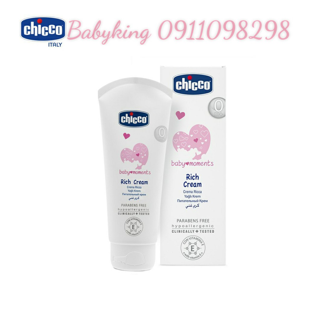 Kem dưỡng ẩm chứa Omega và vitamin E Chicco 100ml