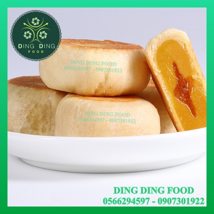 Bánh Pía Chay Đậu Xanh Sầu Riêng Mini 500g, Bánh Pía Chay Tân Huê Viên Không Trứng [ TÚI 12 BÁNH ] - DING DING FOOD