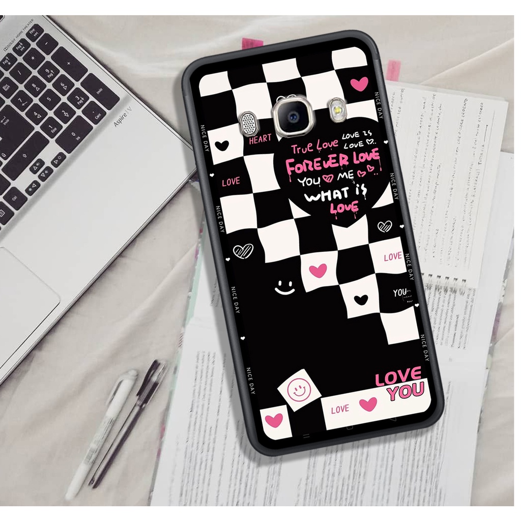 Ốp Lưng Samsung J3 2016 - J5 2016 - J7 2016   , In Hình &quot;Black Heart&quot; Phong Cách Đẹp.