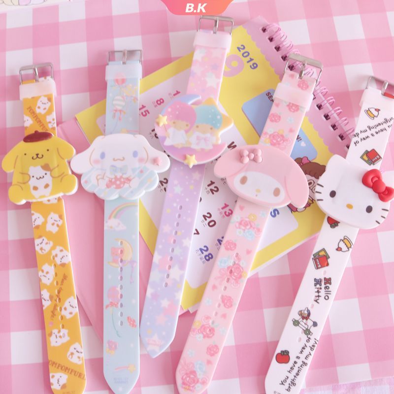 Cartoon Cute Melody Cinnamoroll Dog Hello Kitty Little Twins Stars Electronic Girl Wristband Student 【KU2】