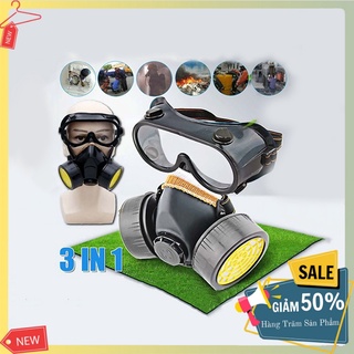 Mua Mặt nạ phòng độc  chống độc  phun sơn 2 Pin lọc + Kính