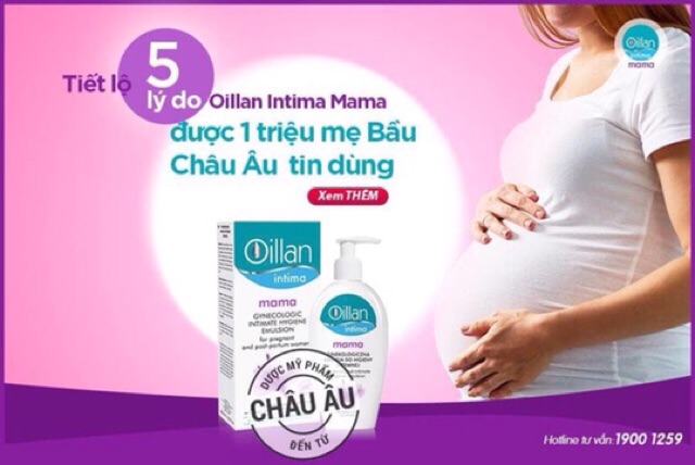 Dung dịch vệ sinh phụ nữ dùng được cho mẹ bầu và sau sinh-OILLAN INTIMA MAMA