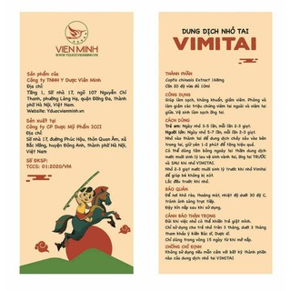 Dung dịch nhỏ tai VIMITAI (HÀNG CHUẨN)