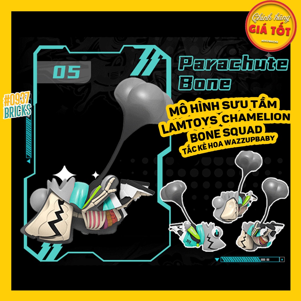 MÔ HÌNH KHỦNG LONG WAZZUPBABY BONESQUAD x Mighty Jaxx Đồ chơi mô hình Tắc kè 0937Bricks