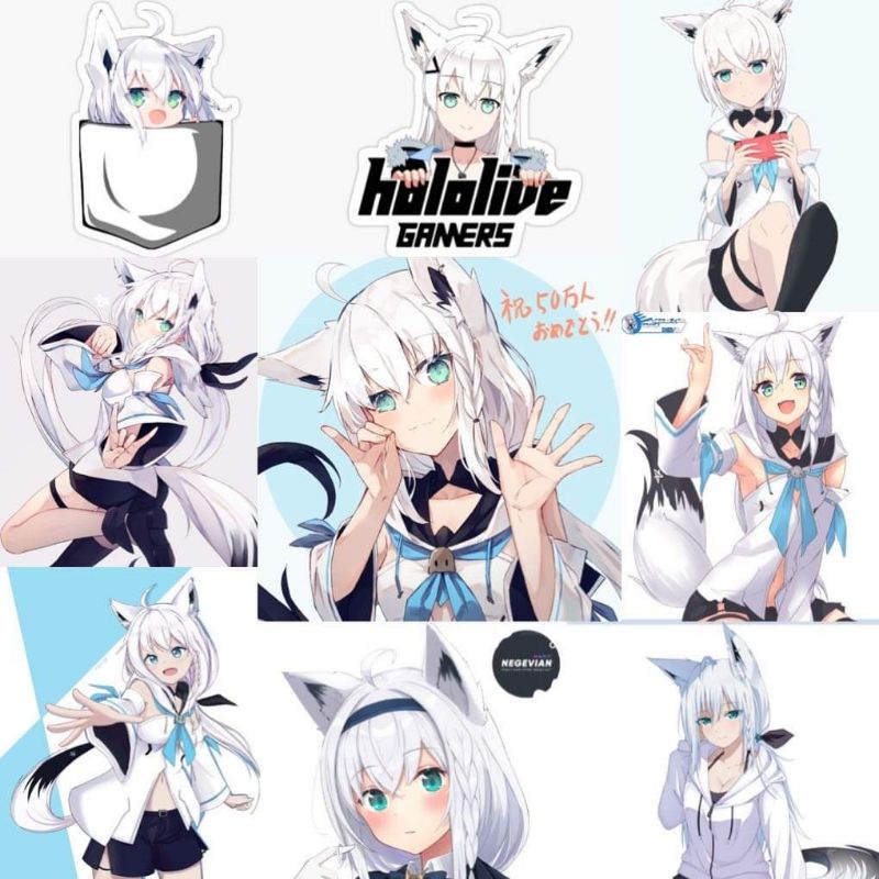 10-60 hình dán Stickers Shirakami Fubuki decal