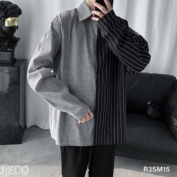 Áo sơ mi nam nữ Hàn Quốc cao cấp dáng rộng dài tay Shirt Loose R3SM15
