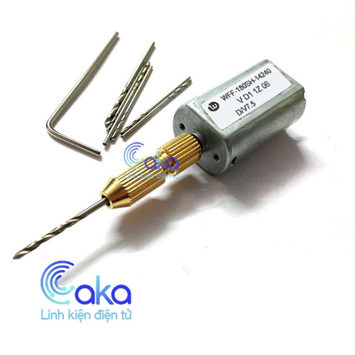 Combo máy khoan mini 180 5V Siêu Khỏe kèm mũi khoan 0.6 0.8