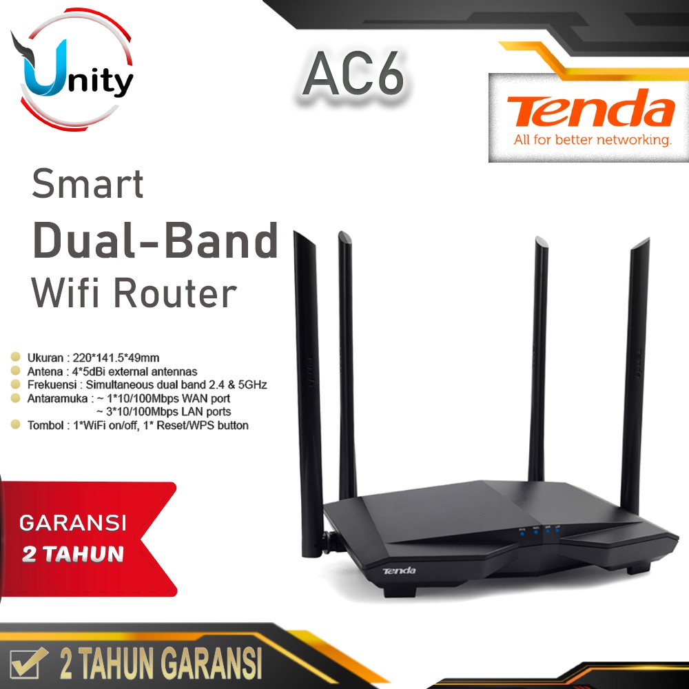 TENDA Bộ định tuyến wifi Ac6 AC1200 băng tần kép