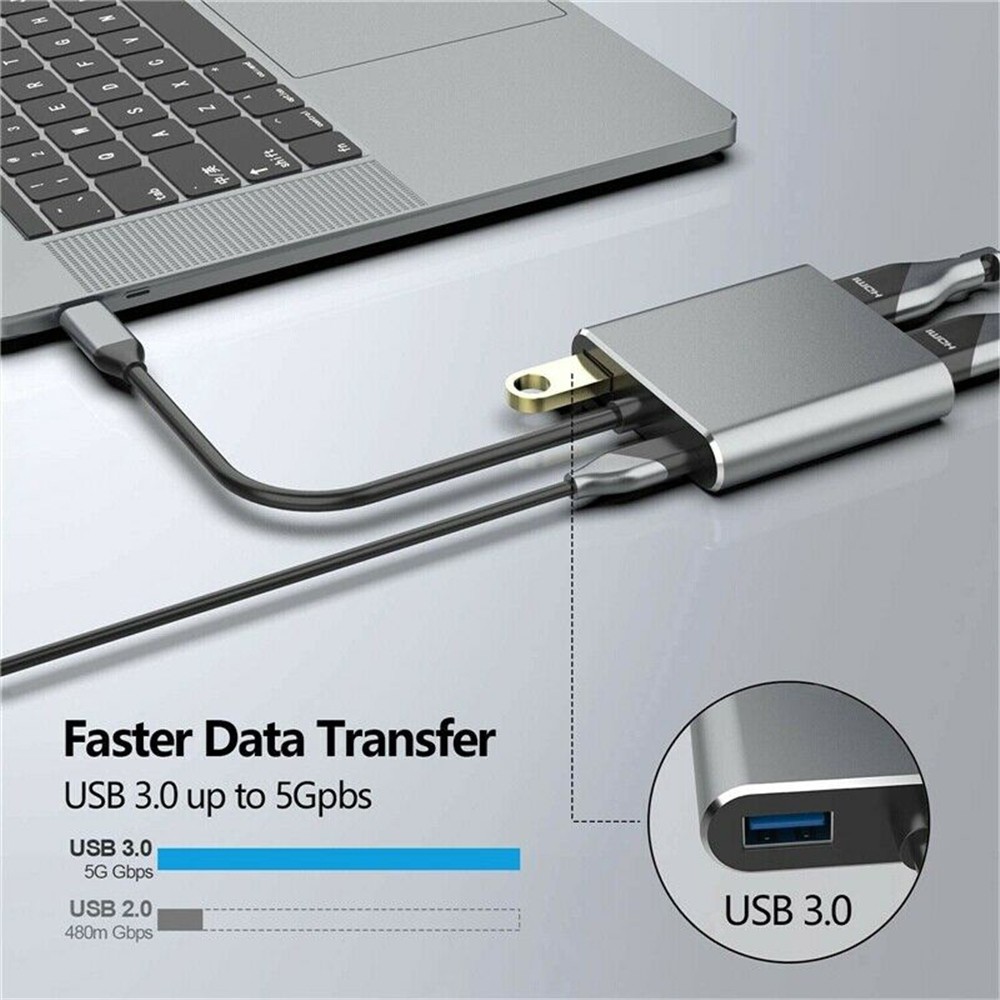 Bộ Chuyển Đổi Hub 4 / 6 / 8 / 11 trong 1 Type C Sang HDMI VGA USB 3.0 PD Type-C 4 in 1 hỗ trợ 4K thunderbolt 3