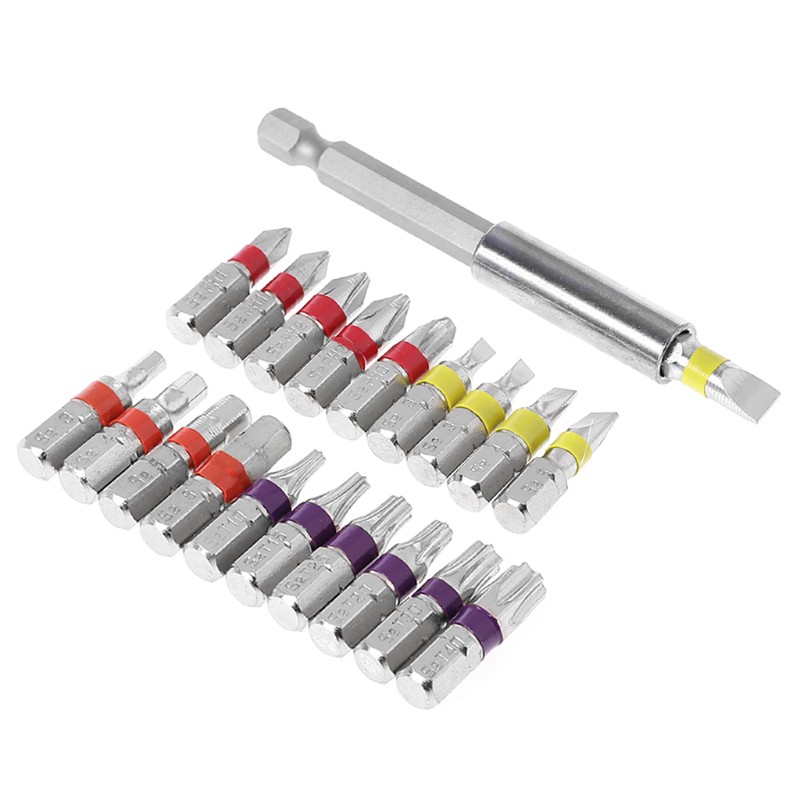 Set 20 đầu tua vít lục giác phẳng có vòng từ tính chuyên dùng