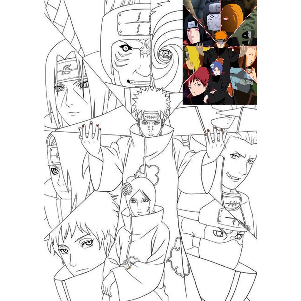 Lineart Tranh tô màu NARUTO  - Dành cho những bạn trẻ yêu thích truyện NARUTO và sáng tạo
