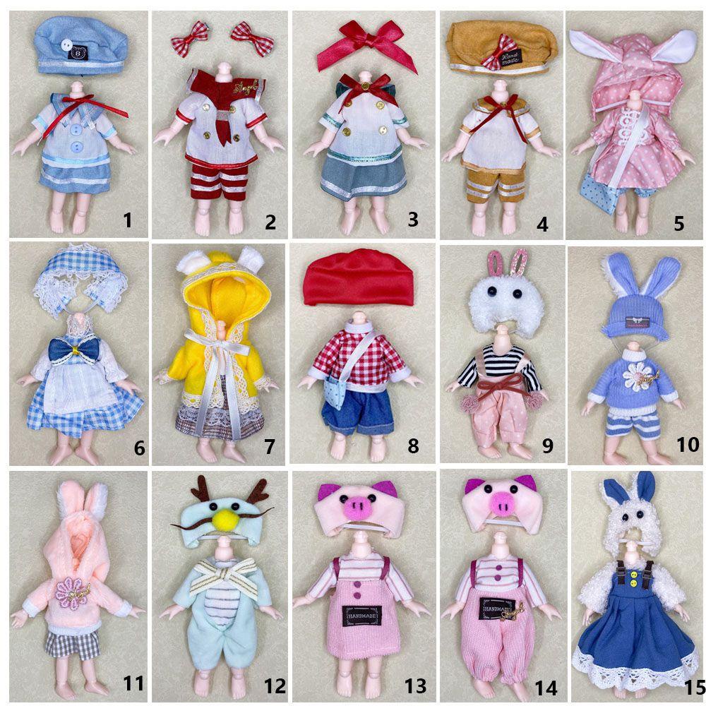 Bộ Quần Áo Búp Bê Mini 16cm 13 Khớp Động Xinh Xắn